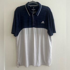 Adidas Navy and White Polo Shirt